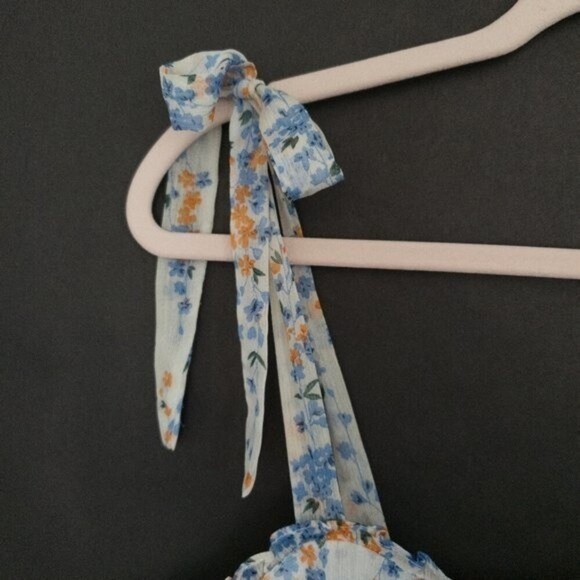 Saints + Secrets Floral Printed Chiffon Textured Ruffle Flowy Midi Dress - Picture 7 of 10